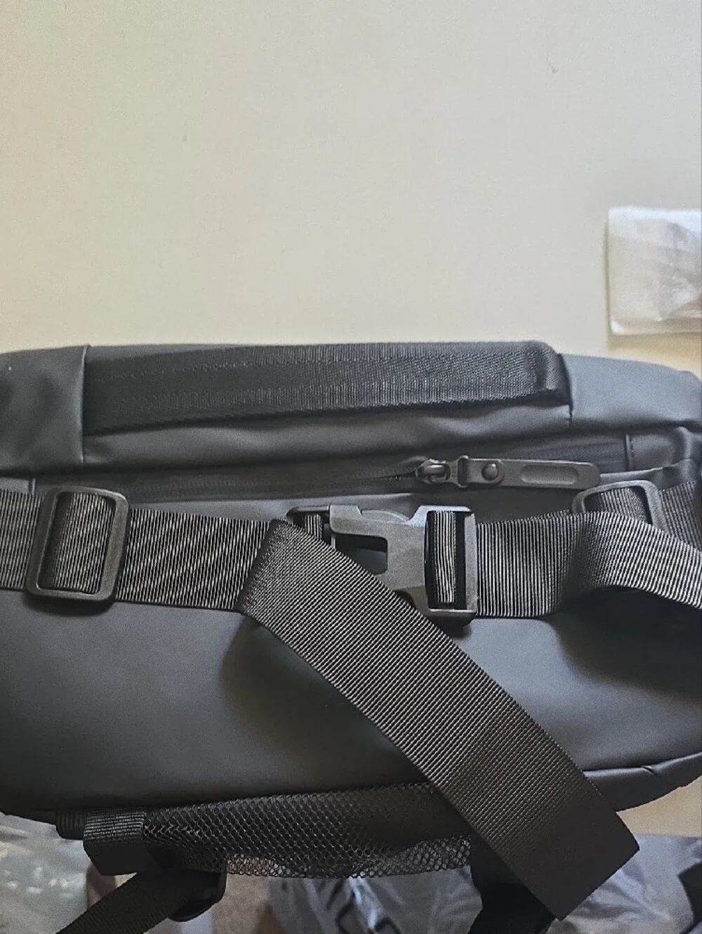 Black Roll-Top Messenger Bag - Unbranded